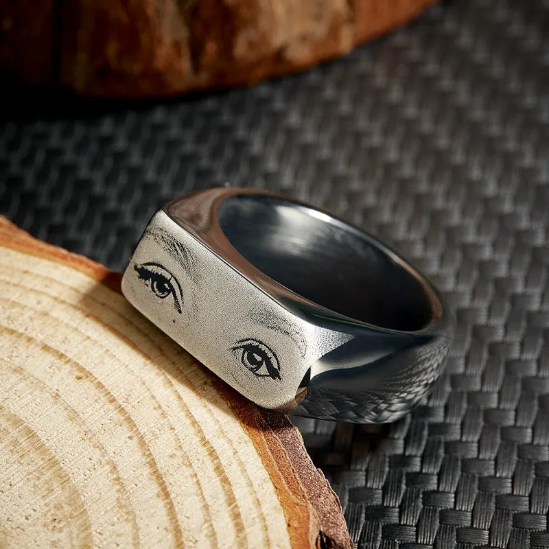 Eyes Engraved Ring Custom Engraved Ring Gift Unique Gift