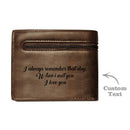 Custom Photo & Engraved Dark Brown PU Leather Wallet – Birthday & Father’s Day Gift