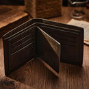 Custom Photo & Engraved Dark Brown PU Leather Wallet – Birthday & Father’s Day Gift