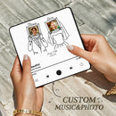 Custom Couple Photo Music Fridge Magnet
