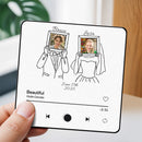 Custom Couple Photo Music Fridge Magnet