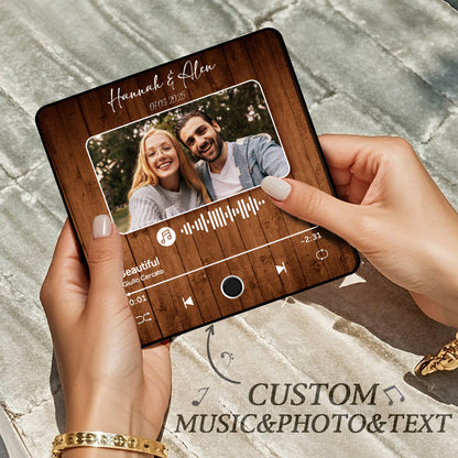 Custom Couple Photo Music Fridge Magnet – Personalized Romantic Gift with Built-In Music Player