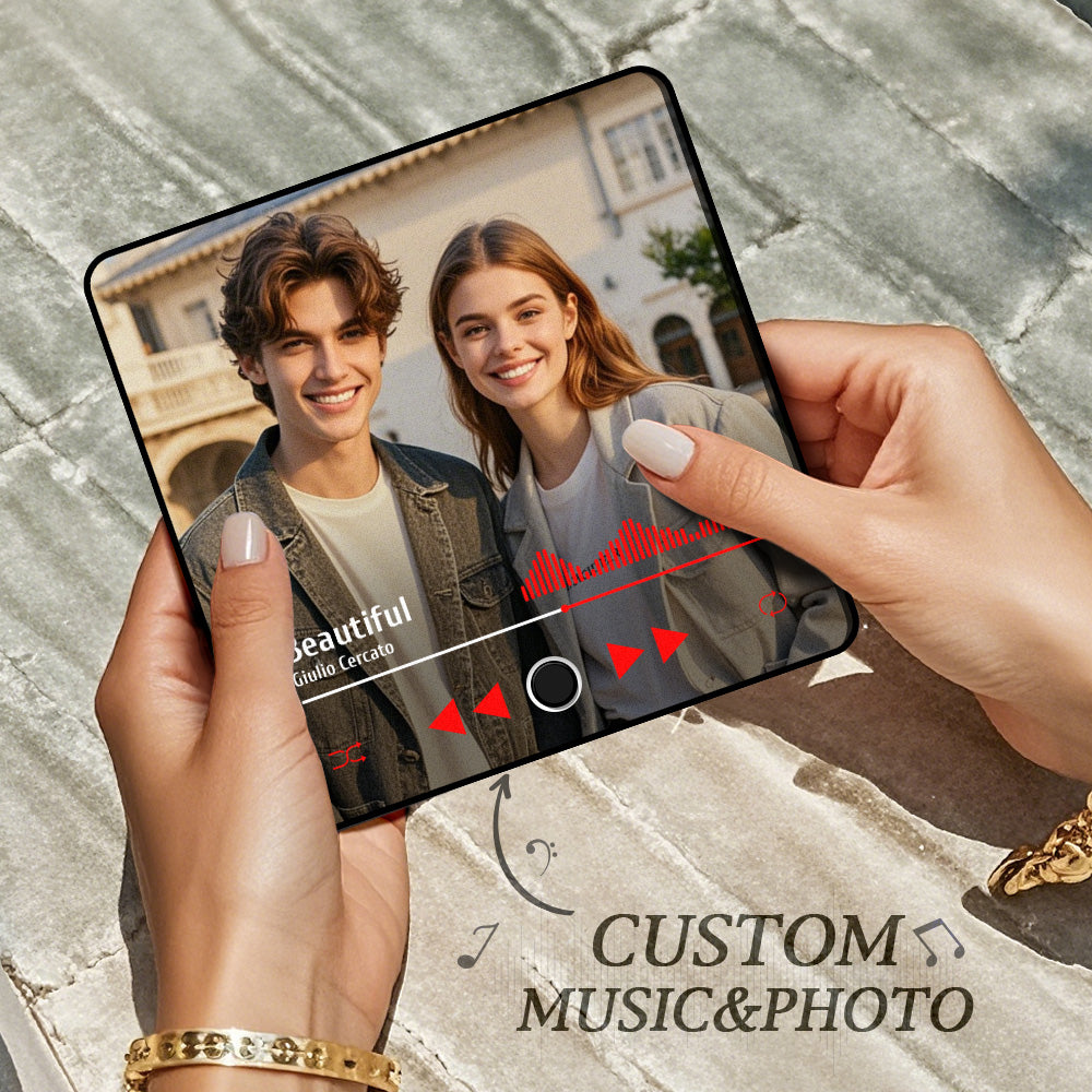 Custom Couple Photo Music Fridge Magnet – Personalized Romantic Gift with Built-In Music Player