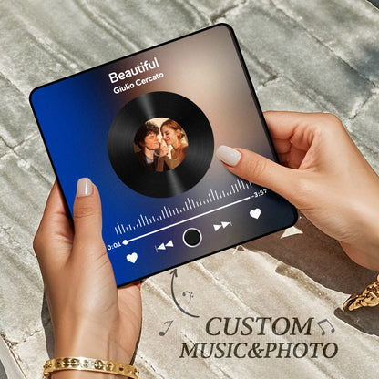 Custom Couple Photo Music Fridge Magnet – Personalized Romantic Gift with Built-In Music Player