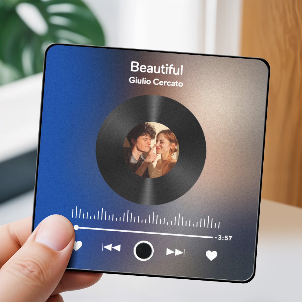 Custom Couple Photo Music Fridge Magnet – Personalized Romantic Gift with Built-In Music Player
