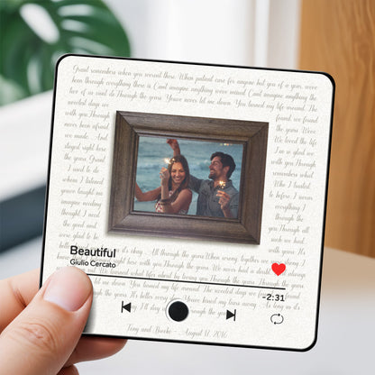 Custom Couple Photo Music Fridge Magnet – Personalized Romantic Gift with Built-In Music Player