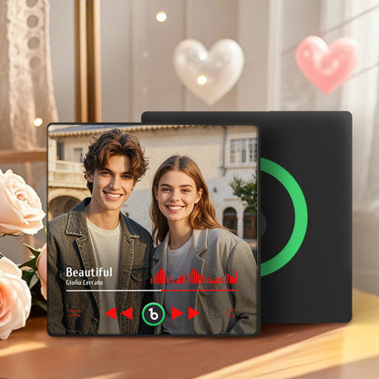 Custom Couple Photo Music Fridge Magnet – Personalized Romantic Gift with Built-In Music Player