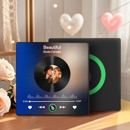 Custom Couple Photo Music Fridge Magnet – Personalized Romantic Gift with Built-In Music Player