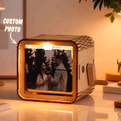 Custom 16 Photo Music Flipbook Wooden Album with Light