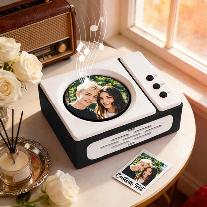 Personalized Mini Record Player with Custom Photo & Song - Unique Music Christmas Gift Fully Photo Disc