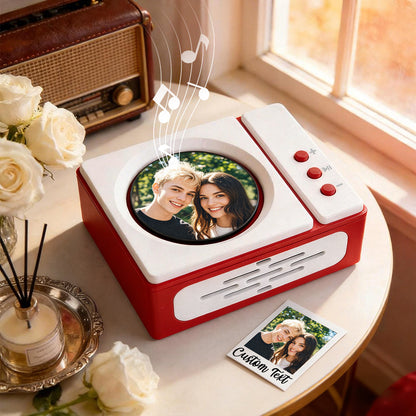 Personalized Mini Record Player with Custom Photo & Song - Unique Music Christmas Gift Fully Photo Disc