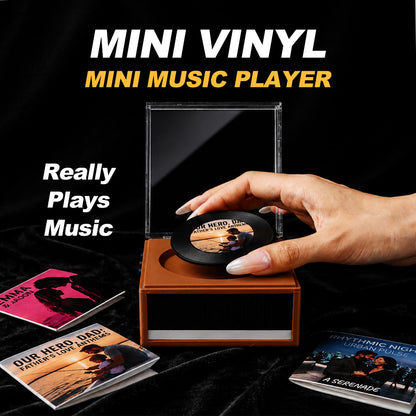 Personalized Mini Vinyl Music Player with Custom Photo, Plays Real Music, Custom Record & Album Cover Gift