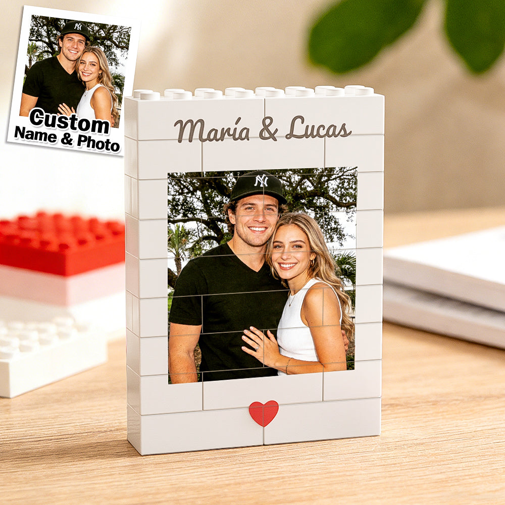 Custom Photo Building Brick Puzzle Personalised Blocks Puzzle Romantic Couple Gift Valentine’s Day Gift for Lovers Father's Day