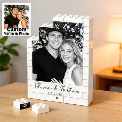 Custom Photo Building Brick Puzzle Personalised Blocks Puzzle Romantic Couple Gift Valentine’s Day Gift for Lovers Father's Day