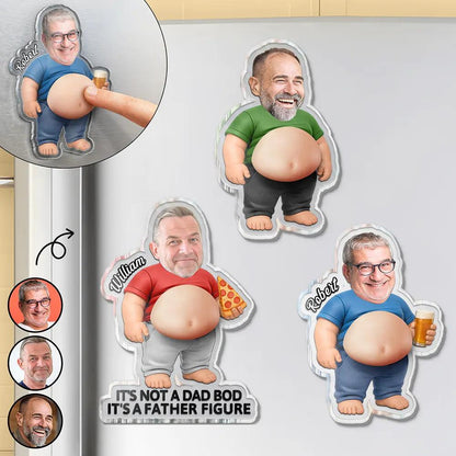 Personalized Dad Bod Belly Squishy Fridge Magnet - Custom Poke Belly Gift for Dad