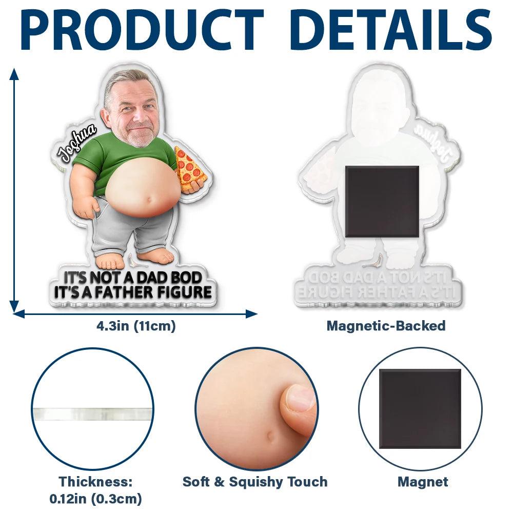 Personalized Dad Bod Belly Squishy Fridge Magnet - Custom Poke Belly Gift for Dad