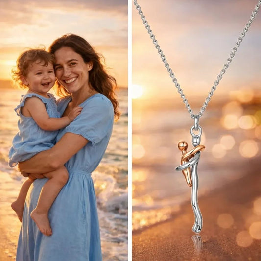Mother Child Hug Necklace - Mother's Day Gift