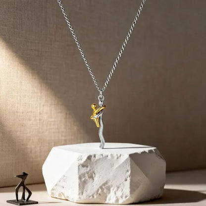 Mother Child Hug Necklace - Two Tone Embrace Pendant Jewelry Gift,Gift for her, Gifts,Mother's Day Gift