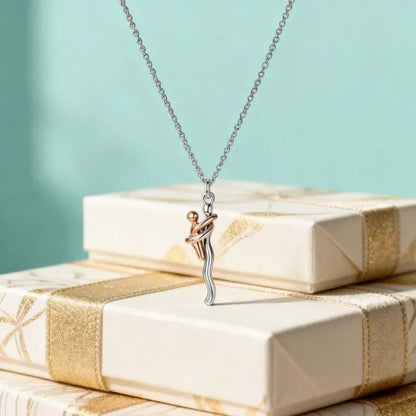 Mother Child Hug Necklace - Two Tone Embrace Pendant Jewelry Gift,Gift for her, Gifts,Mother's Day Gift
